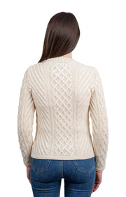 Ladies Aran Tunic Sweater- Natural