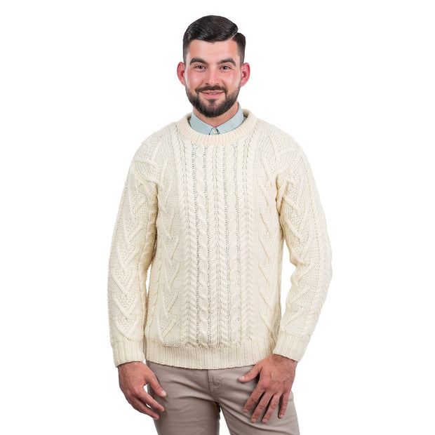 Traditional Aran Sweater in Natural