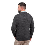 Mens Traditional Aran Sweater- Charcoal - Best of Ireland Gifts