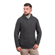 Mens Single Button Sweater- Charcoal - Best of Ireland Gifts