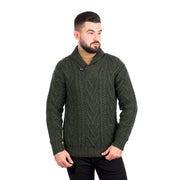 Mens Single Button Sweater- Green - Best of Ireland Gifts