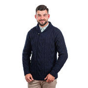 Mens Single Button Sweater- Navy - Best of Ireland Gifts