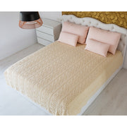 Cable Knit Bed Throw- Natural - Best of Ireland Gifts