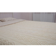 Cable Knit Bed Throw- Natural - Best of Ireland Gifts
